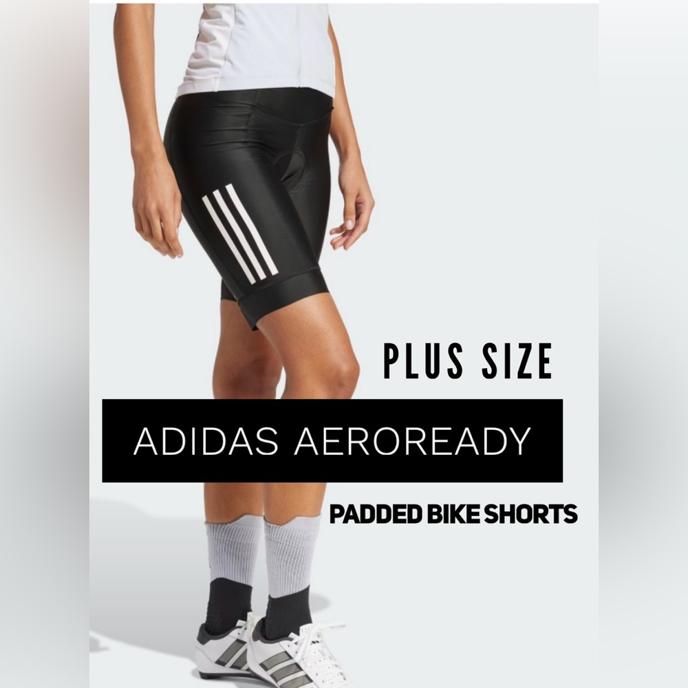 NEW Adidas Plus Size Aeroready 3-Stripes Padded Cycling Shorts Size 2X NWT